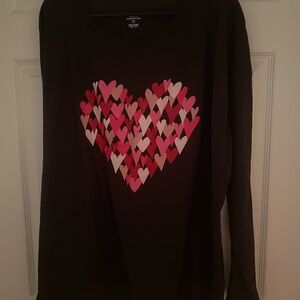 Heart Pattern Long Sleeve Tee